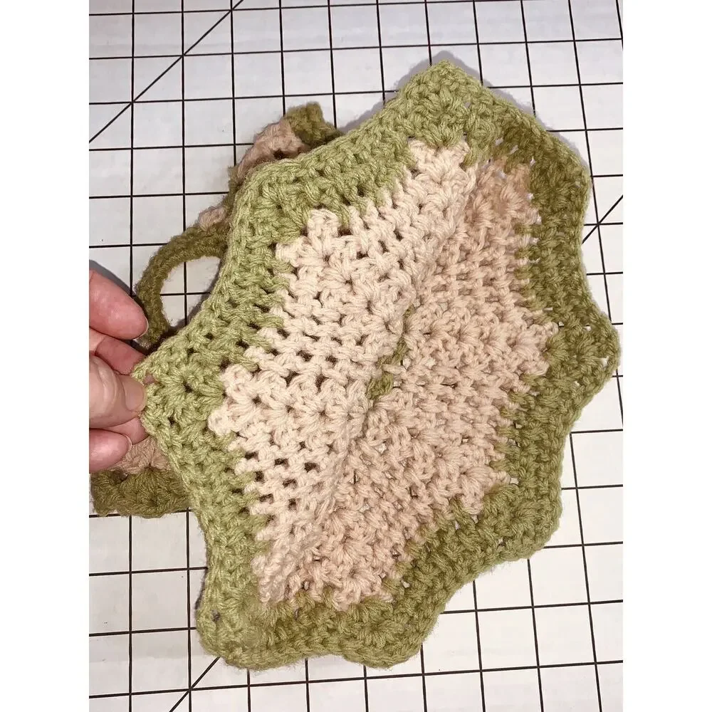 Vtg Crochet Dress Many Uses Potholder Trivet Wine Dish Bottle 8.5